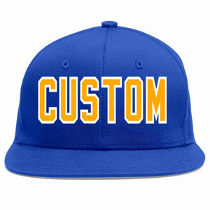 Custom Royal Yellow-White Casual Sport Baseball Cap