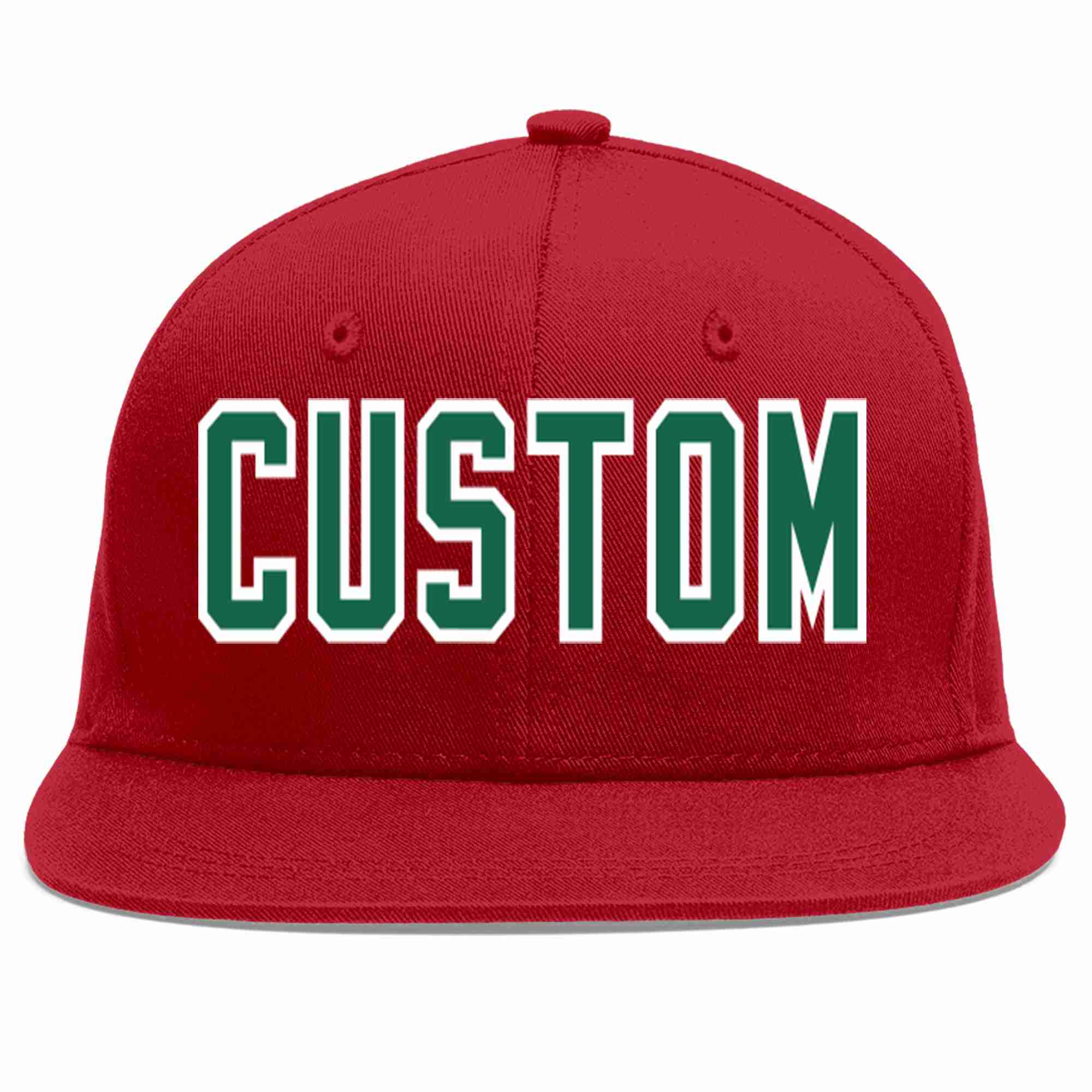 Casquette de baseball sport décontractée rouge Kelly vert-blanc personnalisée