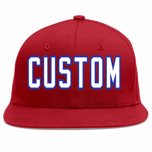 Casquette de baseball sport décontractée rouge blanc-royal personnalisée