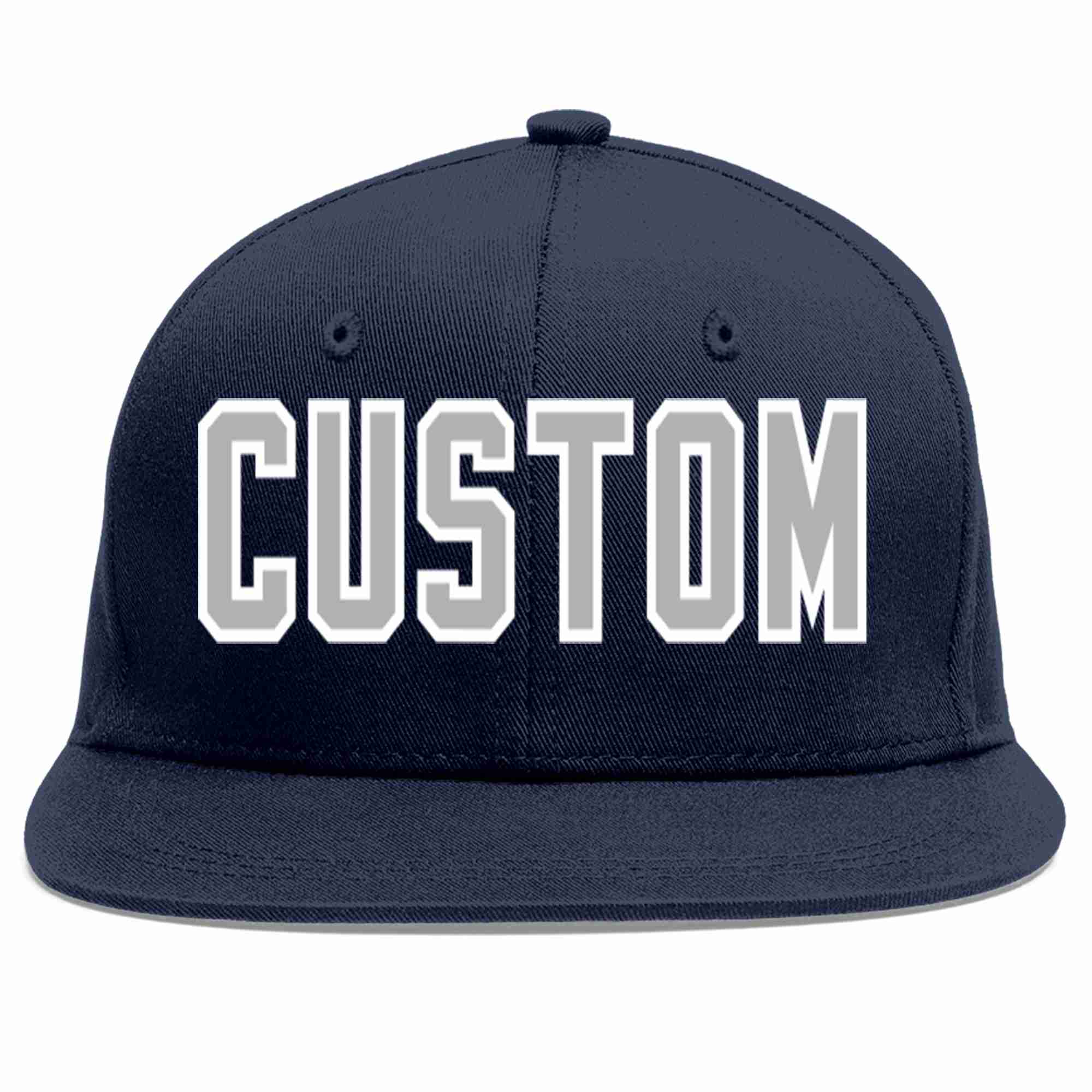 Custom Navy Gray-White Casual Sport Baseball Cap