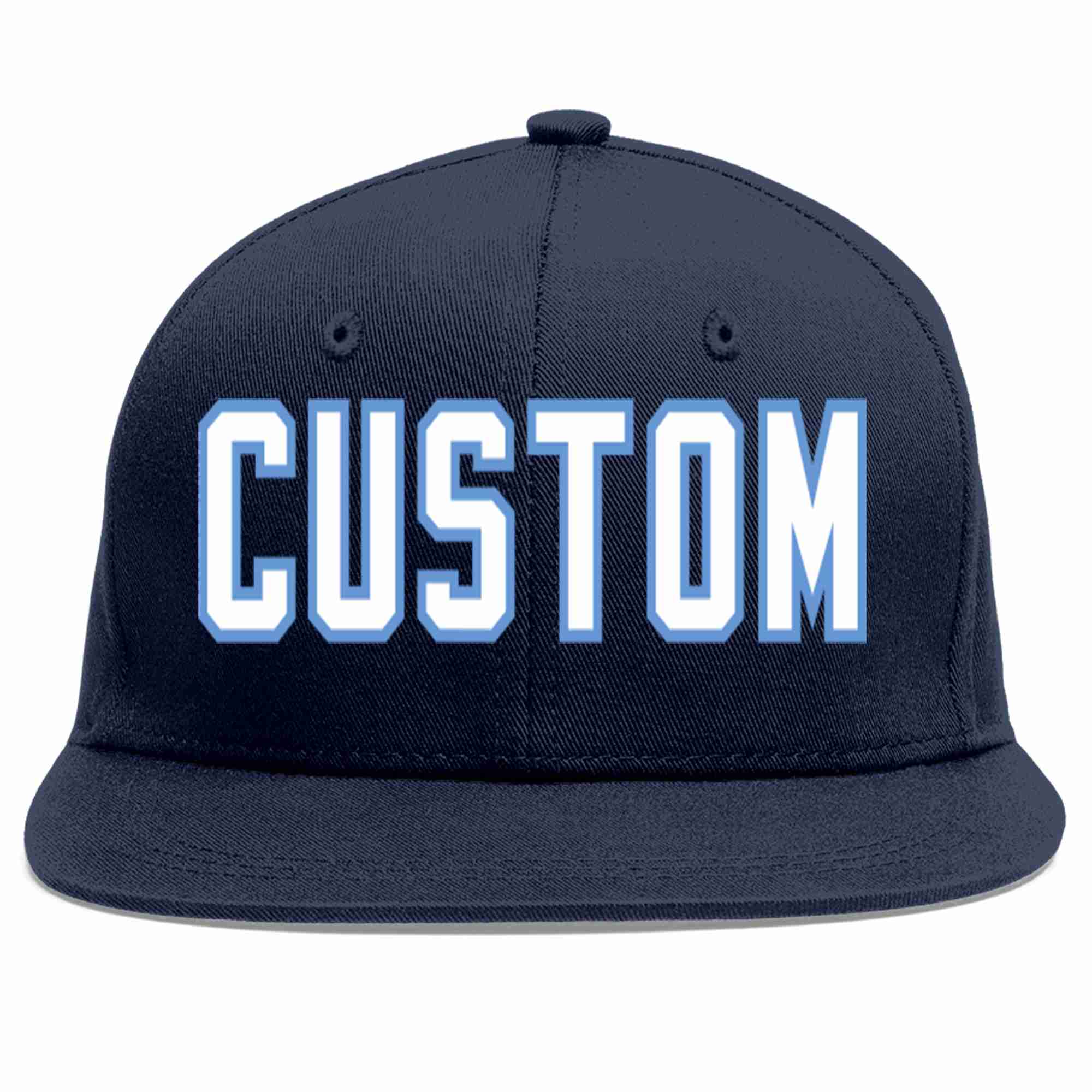 Casquette de baseball sport décontractée personnalisée bleu marine blanc-bleu clair