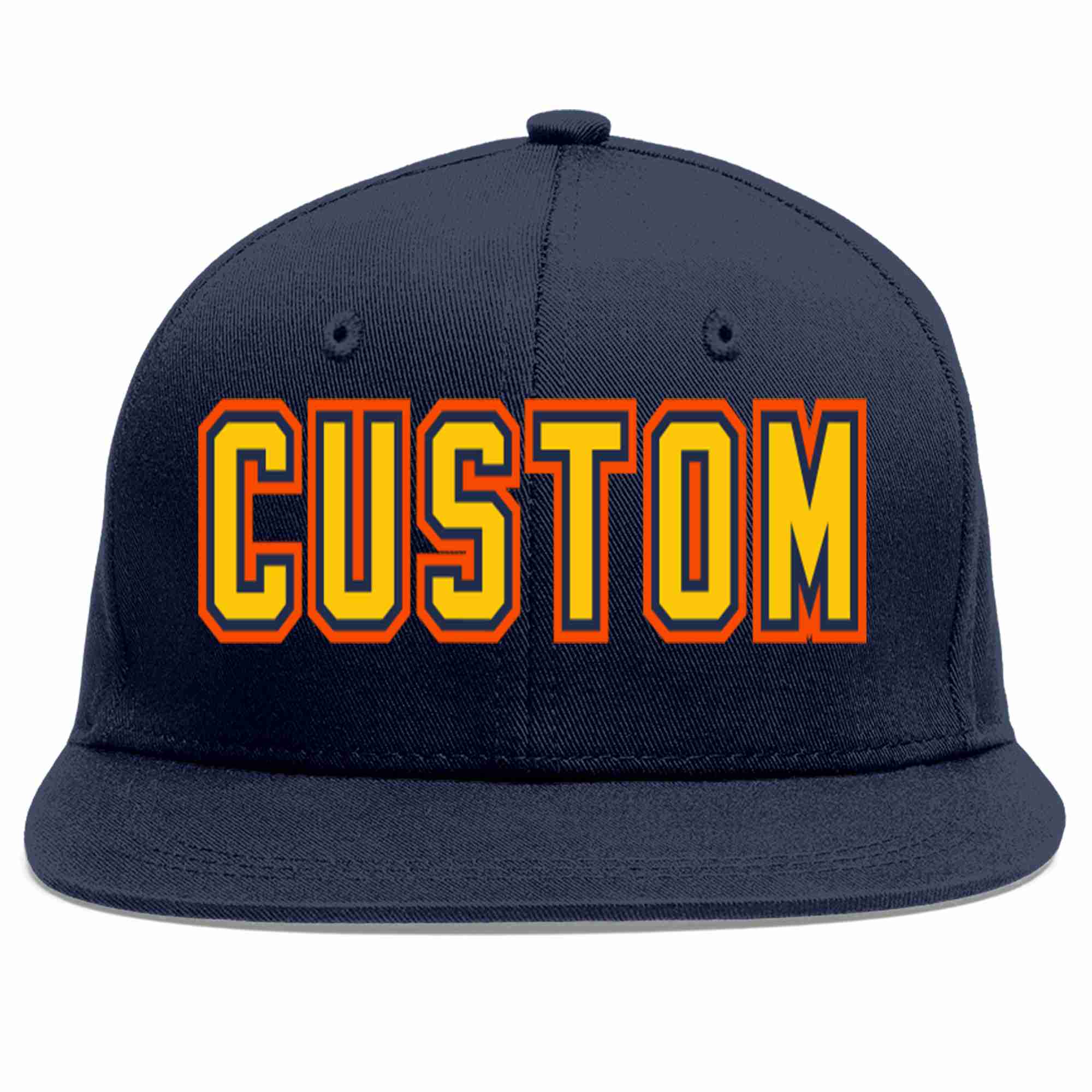 Custom Navy Gold-Navy Casual Sport Baseball Cap