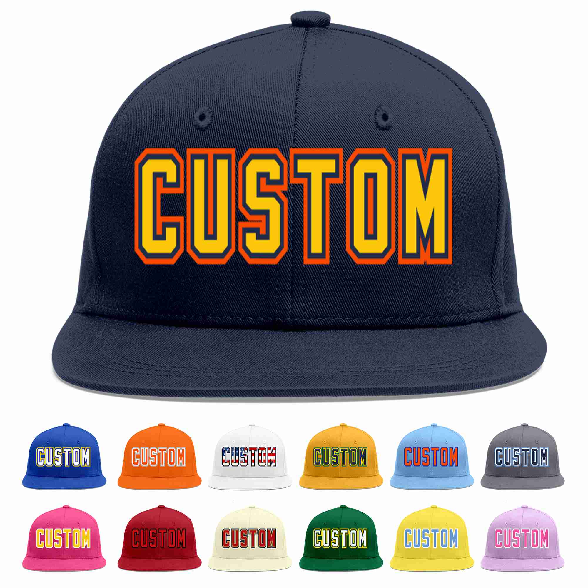 Custom Navy Gold-Navy Casual Sport Baseball Cap