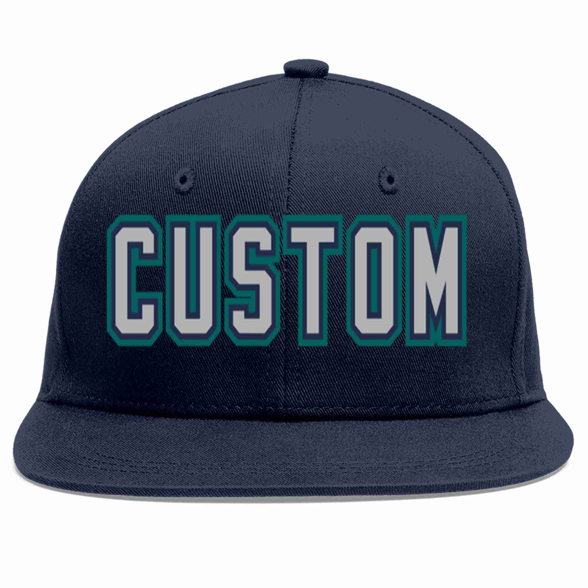 Custom Navy Gray-Navy Casual Sport Baseball Cap