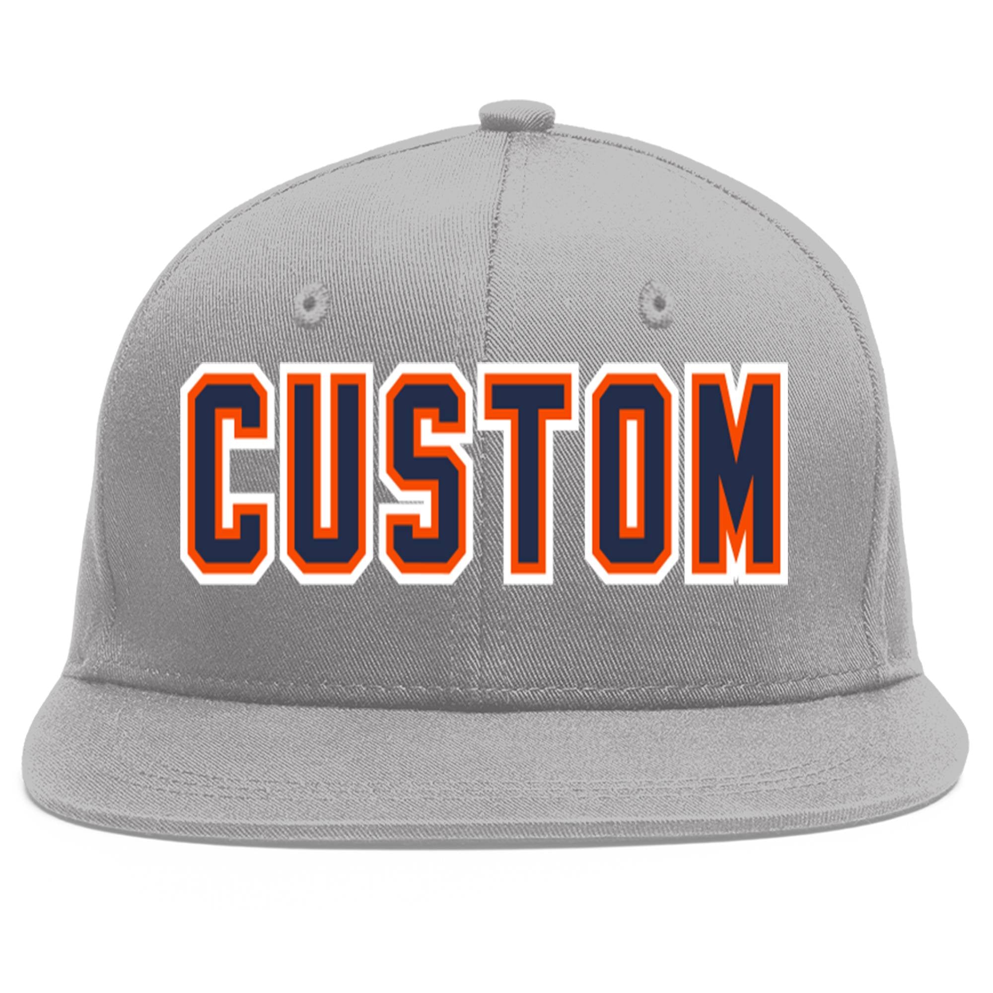 Casquette de baseball sport personnalisée gris marine-orange Flat Eaves