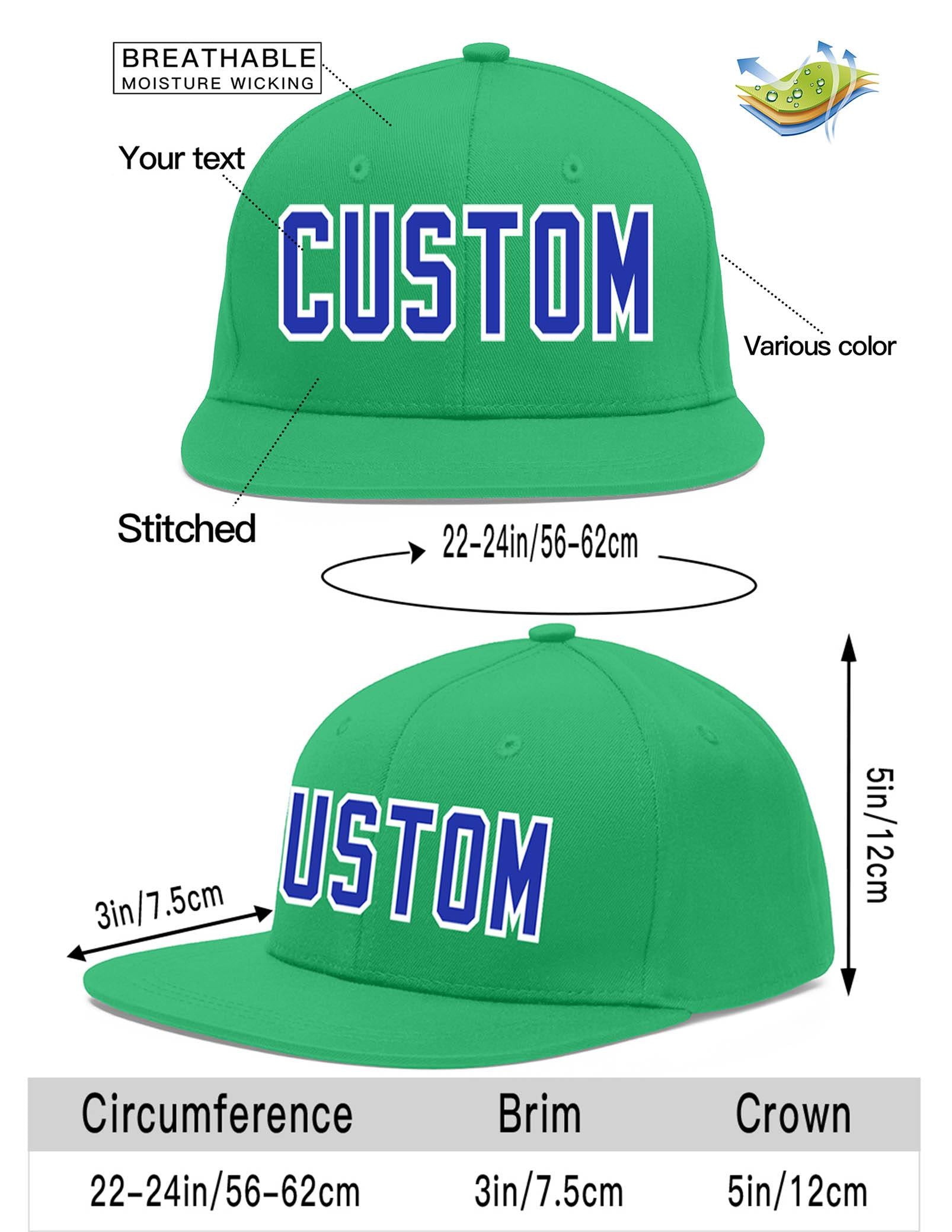 Custom Teal Royal-White Flat Eaves Sport Baseball Cap