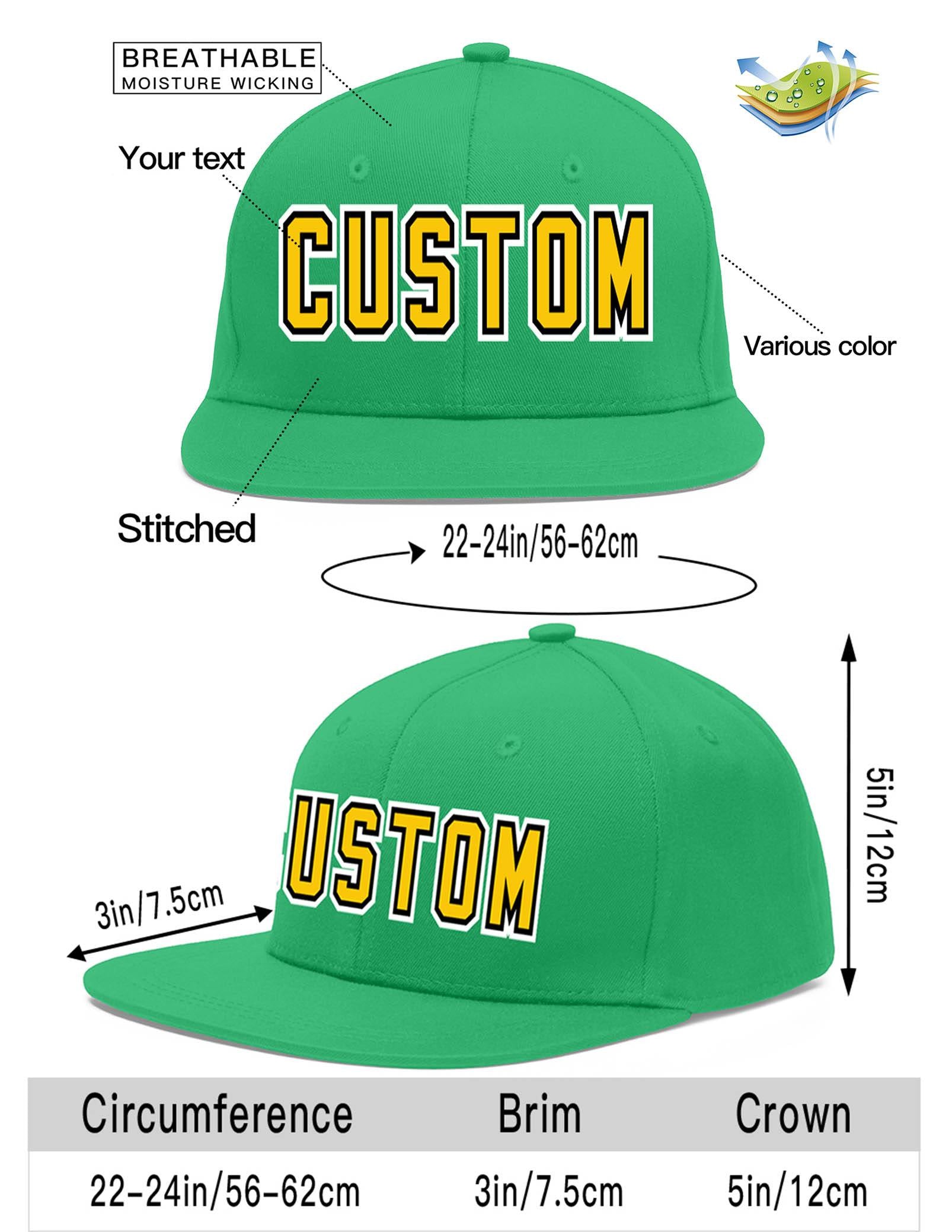 Custom Teal Gold-Black Flat Eaves Sport Baseball Cap