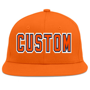 Casquette de baseball personnalisée Orange Orange-Marine Flat Eaves Sport