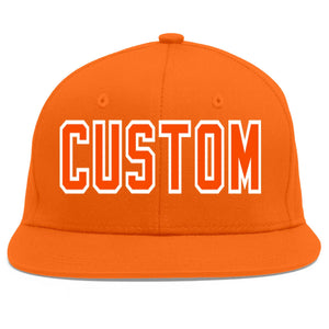 Casquette de baseball sport personnalisée Orange Orange-Blanc Flat Eaves