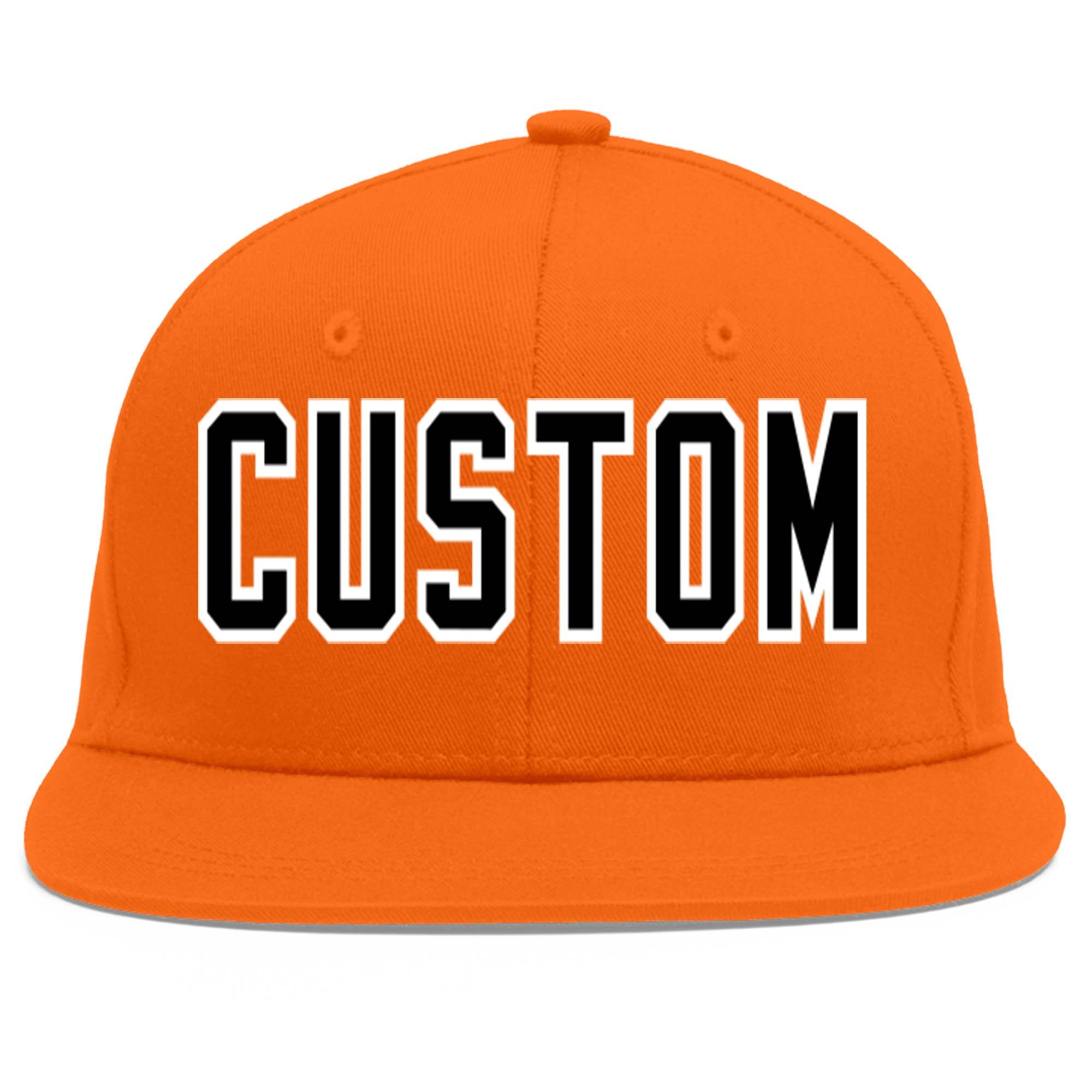 Casquette de baseball sport personnalisée orange noir-blanc