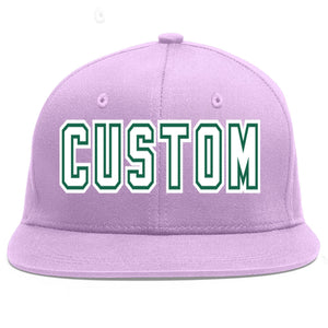 Casquette de baseball sport personnalisée violet clair blanc-vert Kelly