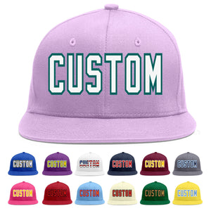 Casquette de baseball personnalisée violet clair blanc-aqua plat Eaves Sport