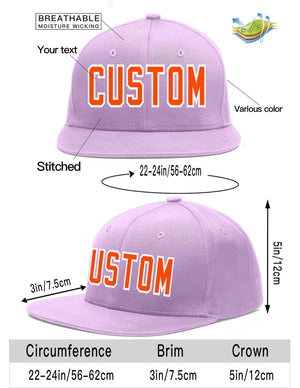 Casquette de baseball sport personnalisée violet clair orange-blanc