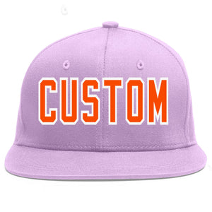 Casquette de baseball sport personnalisée violet clair orange-blanc