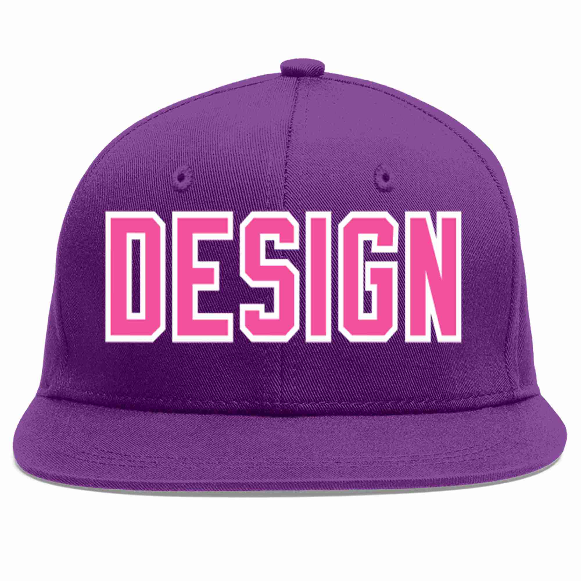 Custom Purple Pink-White Flat Eaves Sport Baseball Cap Design for Men/Women/Youth