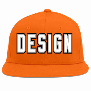 Custom Orange White-Gray Flat Eaves Sport Baseball Cap Design for Men/Women/Youth