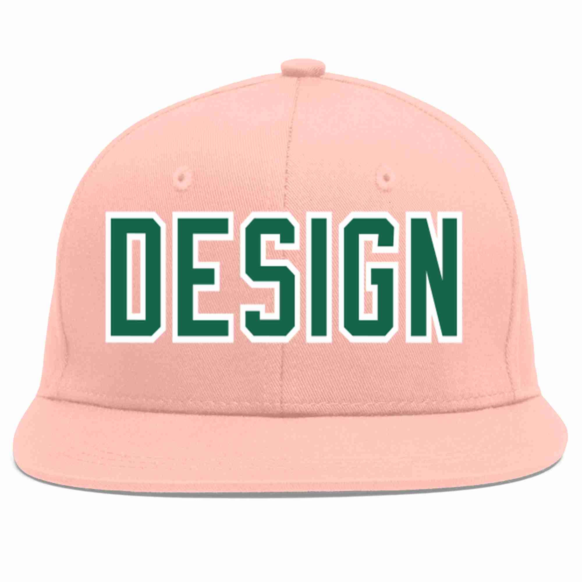 Casquette de baseball personnalisée rose Kelly vert-blanc avec avant-toit plat pour hommes/femmes/jeunes