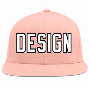 Custom Pink White-Black Flat Eaves Sport Baseball Cap Design for Men/Women/Youth