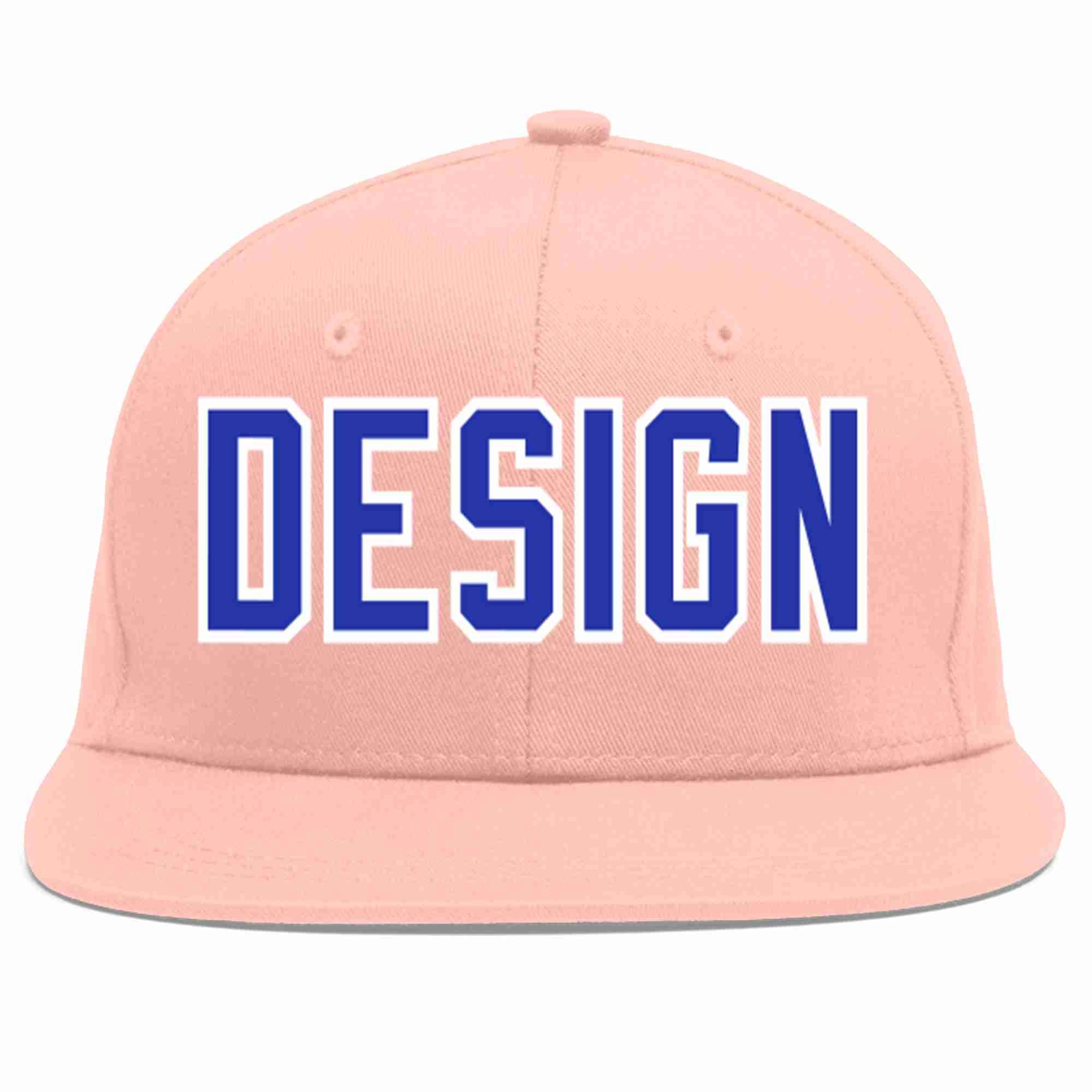 Custom Pink Royal-White Flat Eaves Sport Baseball Cap Design for Men/Women/Youth