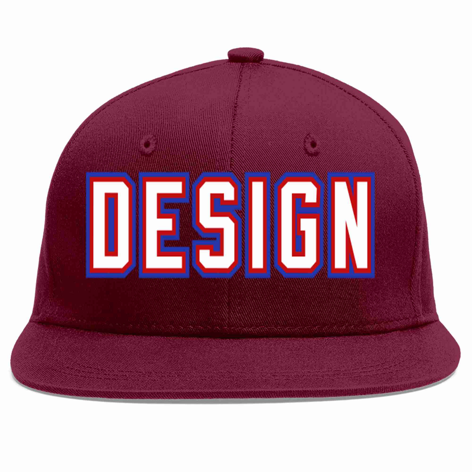 Custom Crimson White-Red Flat Eaves Sport Baseball Cap Design for Men/Women/Youth