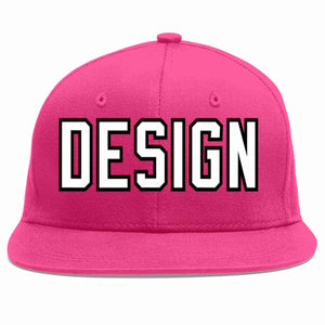 Custom Rose Red White-Black Flat Eaves Sport Baseball Cap Design for Men/Women/Youth