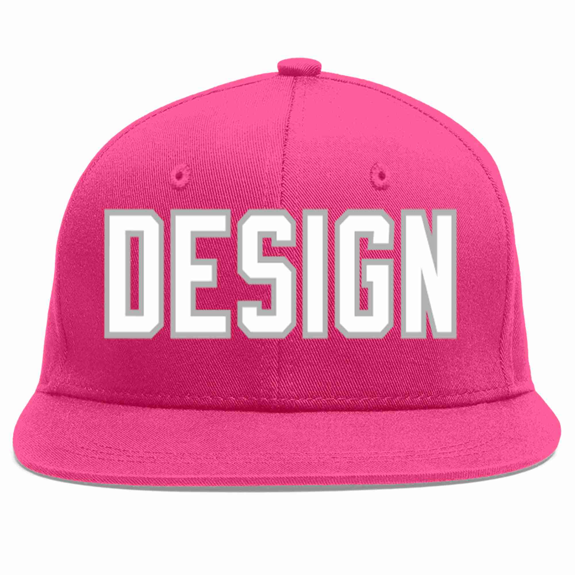 Custom Rose Red White-Gray Flat Eaves Sport Baseball Cap Design for Men/Women/Youth