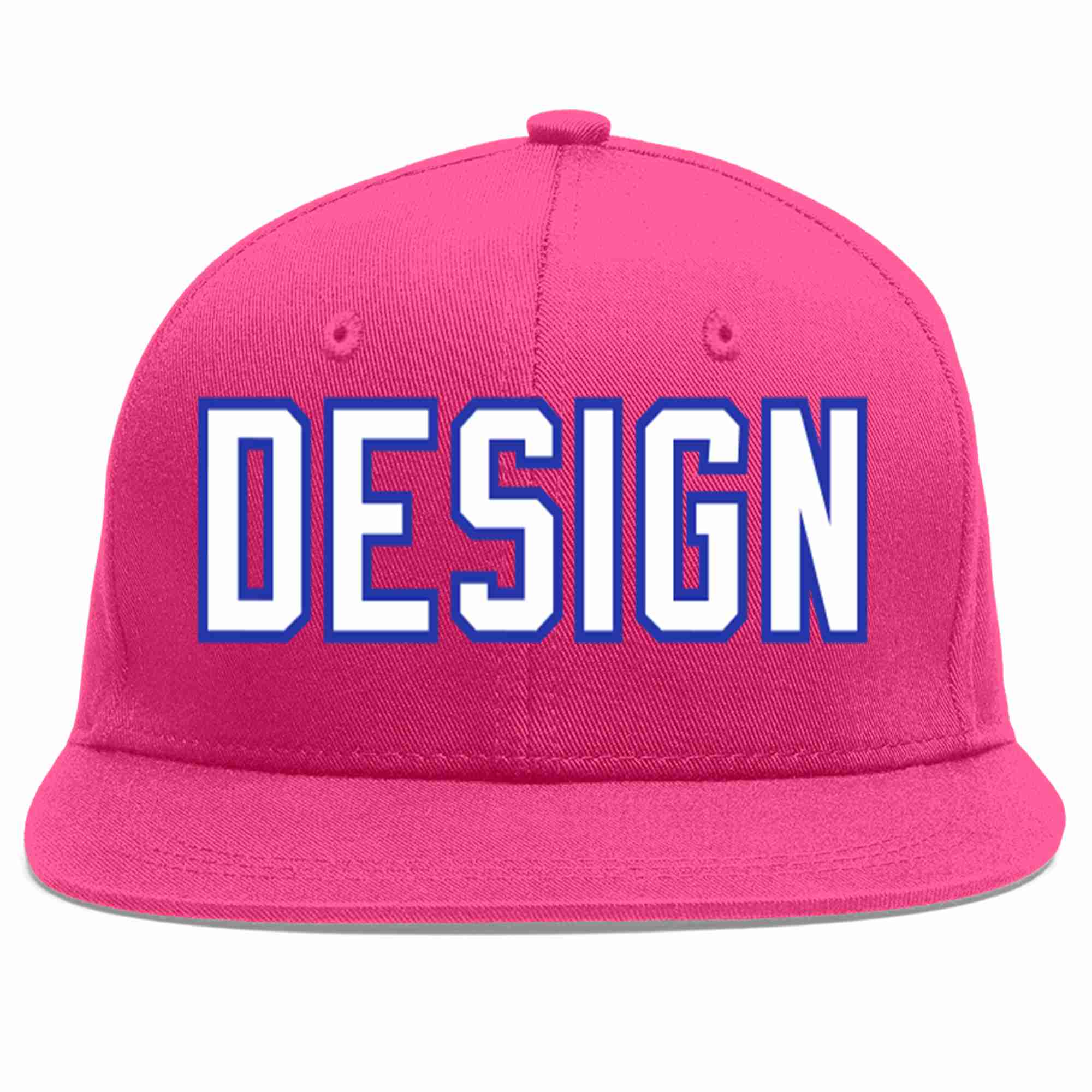 Custom Rose Red White-Royal Flat Eaves Sport Baseball Cap Design for Men/Women/Youth