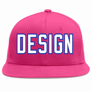 Casquette de baseball personnalisée Rose rouge blanc-Royal Flat Eaves, Design pour hommes/femmes/jeunes