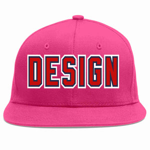 Conception personnalisée de casquette de baseball de sport à avant-toit plat rouge-marine rouge rose pour hommes/femmes/jeunes