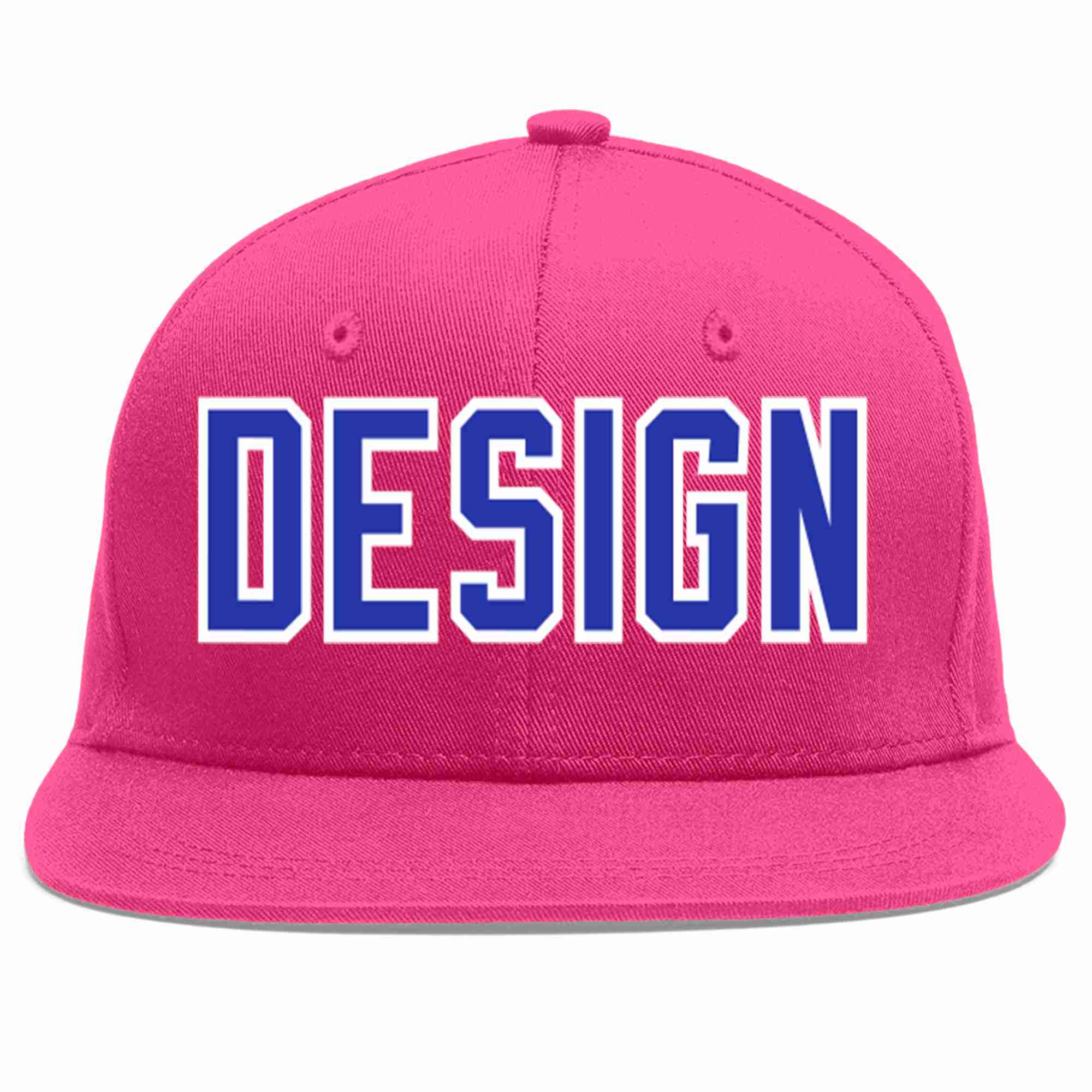 Custom Rose Red Royal-White Flat Eaves Sport Baseball Cap Design for Men/Women/Youth