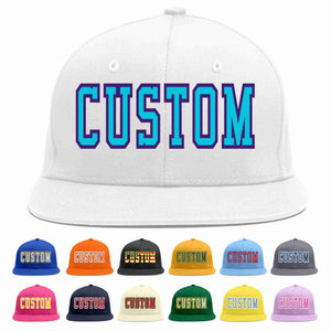 Custom White Light Blue-purple Casual Sport Baseball Cap