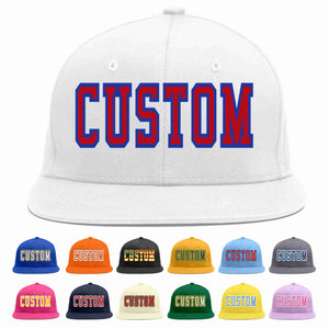 Custom White Red-Royal Casual Sport Baseball Cap