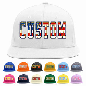 Custom White Vintage USA Flag-Gold Casual Sport Baseball Cap