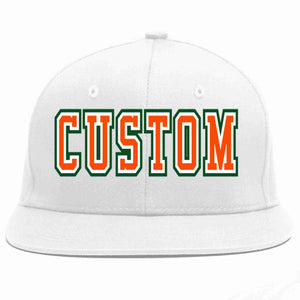 Custom White Orange-White Casual Sport Baseball Cap