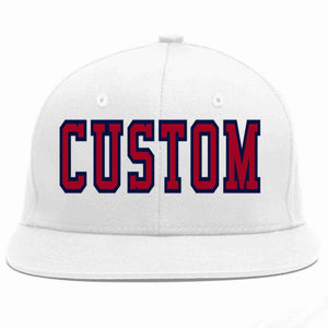 Custom White Red-Navy Casual Sport Baseball Cap