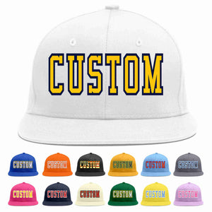 Casquette de baseball sport décontractée personnalisée en or blanc-marine