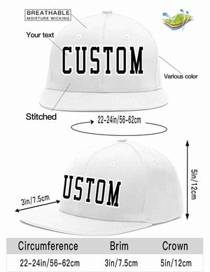 Custom White Black-White Casual Sport Baseball Cap