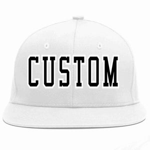 Custom White Black-White Casual Sport Baseball Cap