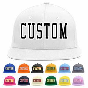 Custom White Black-White Casual Sport Baseball Cap