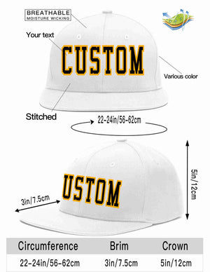 Custom White Black-Yellow Casual Sport Baseball Cap