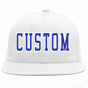 Custom White Royal-White Casual Sport Baseball Cap