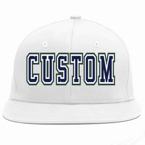 Custom White Navy-White Casual Sport Baseball Cap