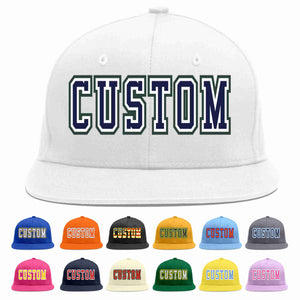 Custom White Navy-White Casual Sport Baseball Cap