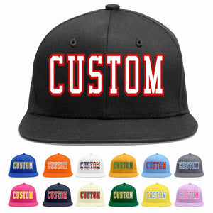 Custom Black White-Red Casual Sport Baseball Cap