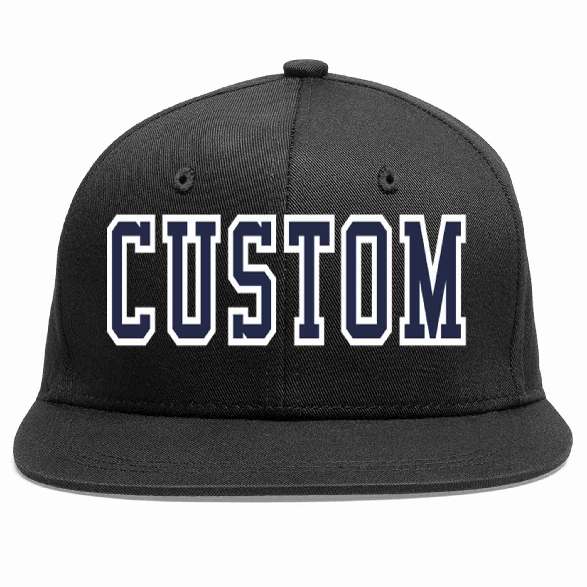 Custom Black Navy-White Casual Sport Baseball Cap