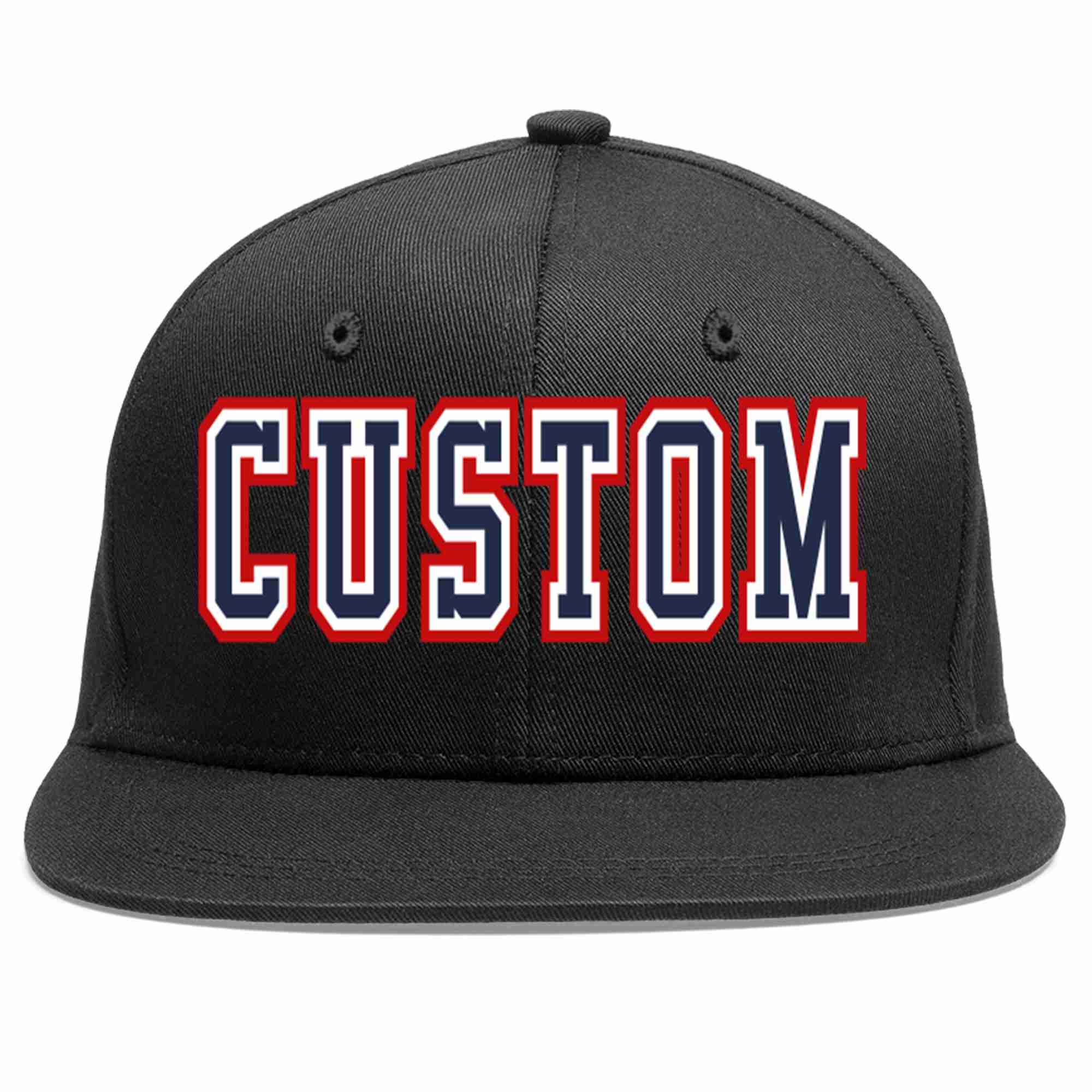 Custom Black Navy-White Casual Sport Baseball Cap