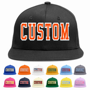 Custom Black Orange-White Casual Sport Baseball Cap