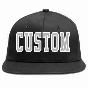 Custom Black Gray-White Casual Sport Baseball Cap