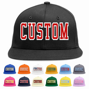 Custom Black Red-White Casual Sport Baseball Cap