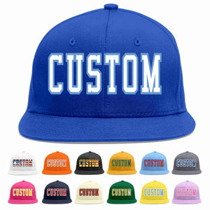 Custom Royal White-Light Blue Casual Sport Baseball Cap